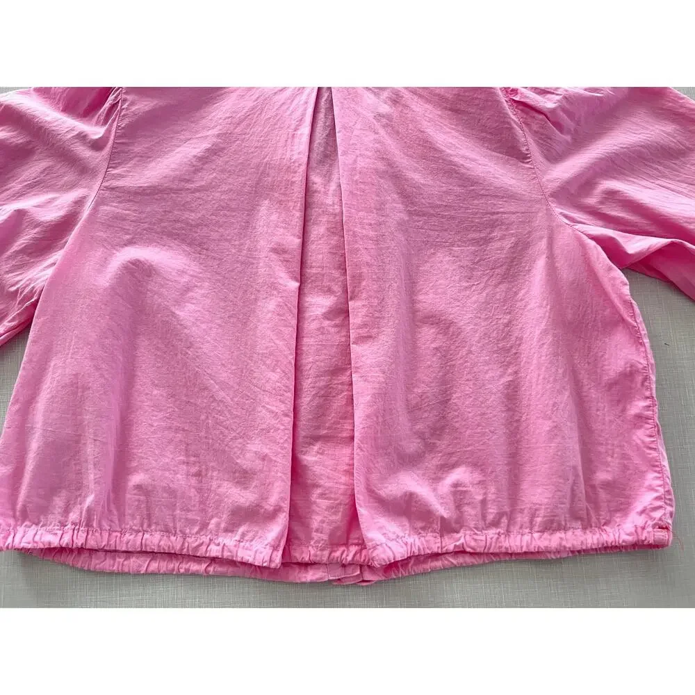 Xirena Sz M Elody Puff Sleeve Top Pink Cotton Cropped Feminine Coastal Ruffle - Picture 13 of 16